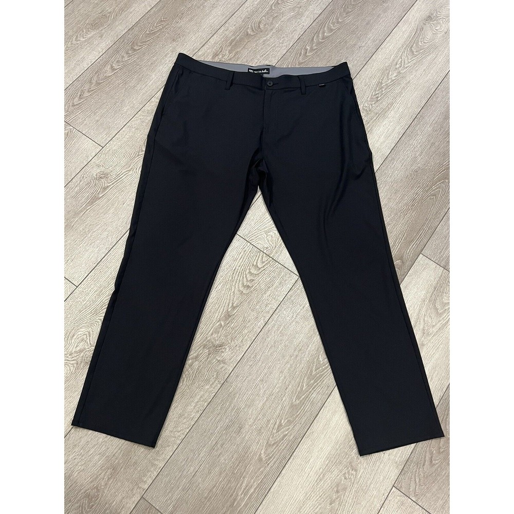 Travis Mathew Golf Pants Size 42 Men’s Black Lightweight Polyester Flat Front